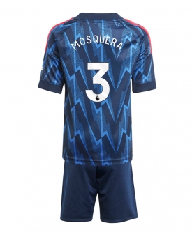 Billige Fotballdrakt Arsenal Cristhian Mosquera #3 Replika Bortedraktsett Barn 2025-26 Kortermet (med bukser)